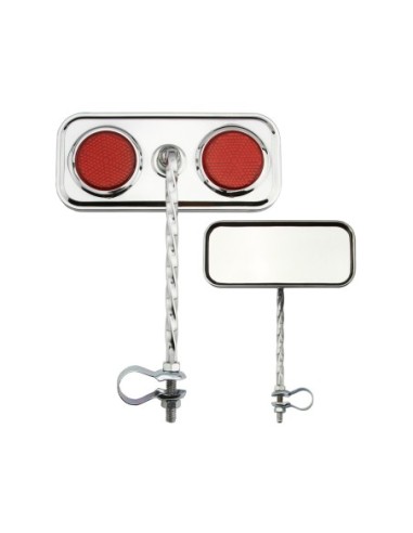 Rectangle Square Twisted Mirror Chrome Red...